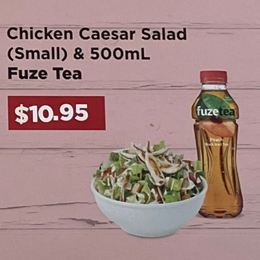 Chicken Caesar Salad (Small) & 500ml Fuze Tea Meal Deal