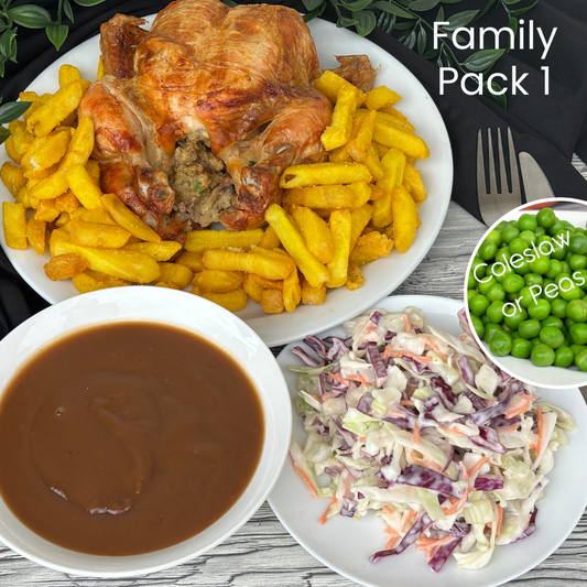 Family Pack 1 - Lge Chicken, Med Peas or Coleslaw & Med Gravy