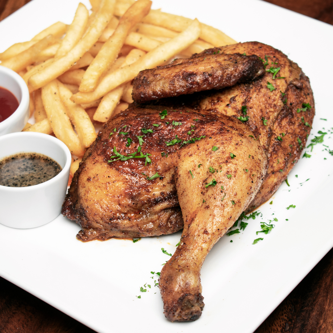 1/2 Oven Roasted BBQ Chicken & Chips